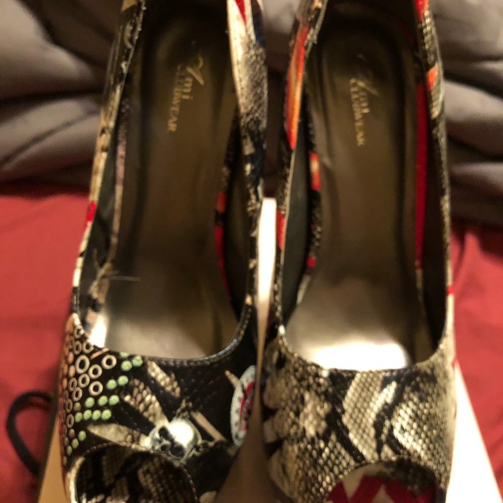 Multi color/print AMI club wear peep toe heels